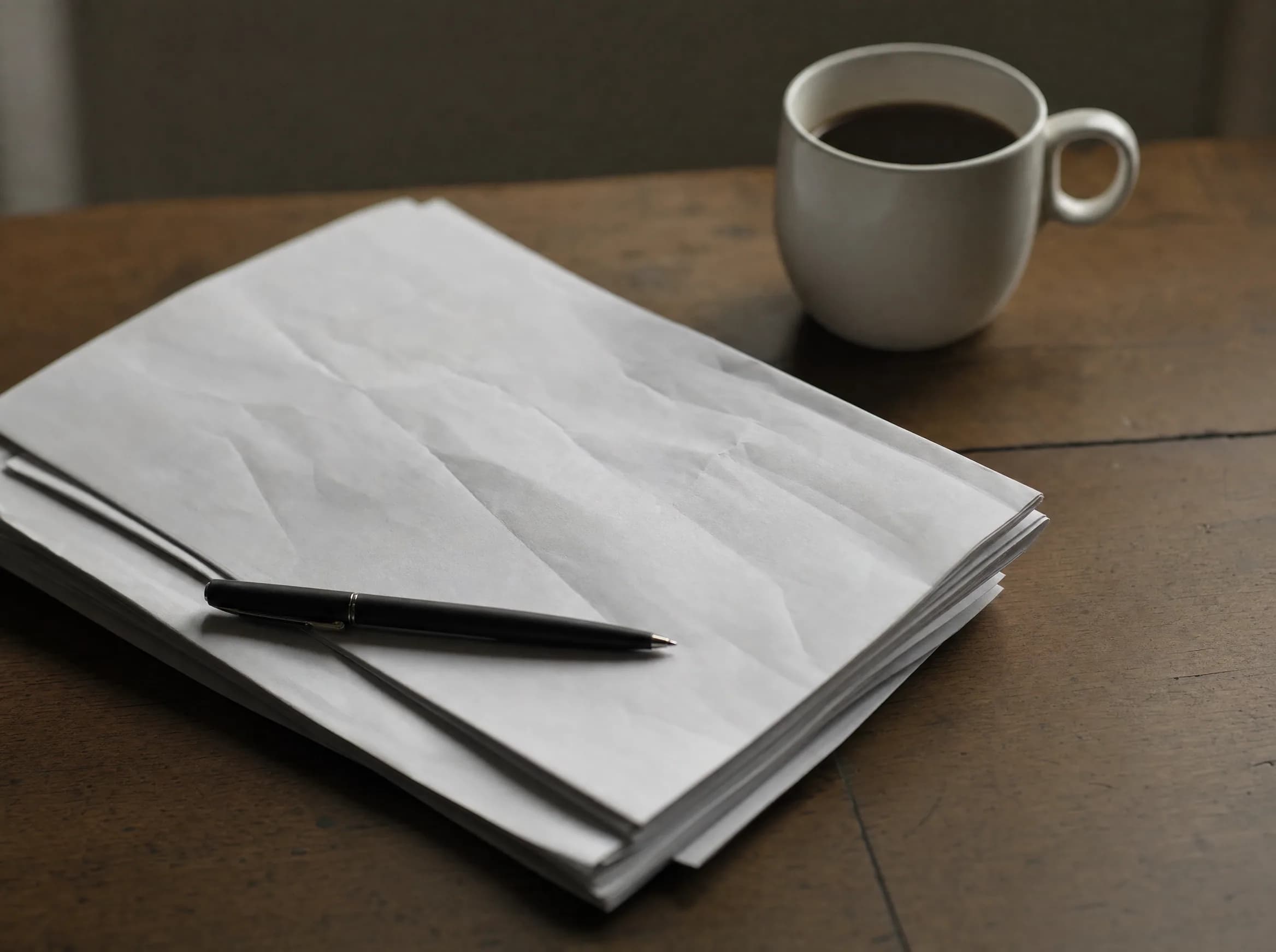 Mortgage documents folded on table with pen and coffee cup, representing the long hours of the post-preapproval process
